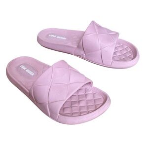 Steve Madden Womens Soulful Pink Woven Pool Slides Slip On Sandals Sz 7